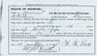 Marriage certificate for W. L. Pease and Urilla Gipe - Back