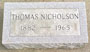 Head stone for Thomas Nicholson