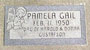 Head stone for Pamela Gail Gustafson
Dau. of Harold & Donna Gustafson