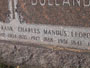 Dollander head stone for parents Leopold and Rosalia and children Frank, Charles and Mandus.