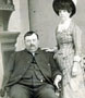 **UNKNOWN** couple.  Man with deformity, birth defect or war injury.  Bryner family?